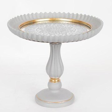 Vassoio decorativo Ø 23,5 cm grigio/oro