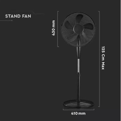 Ventilatore 43cm 55W/230V nero