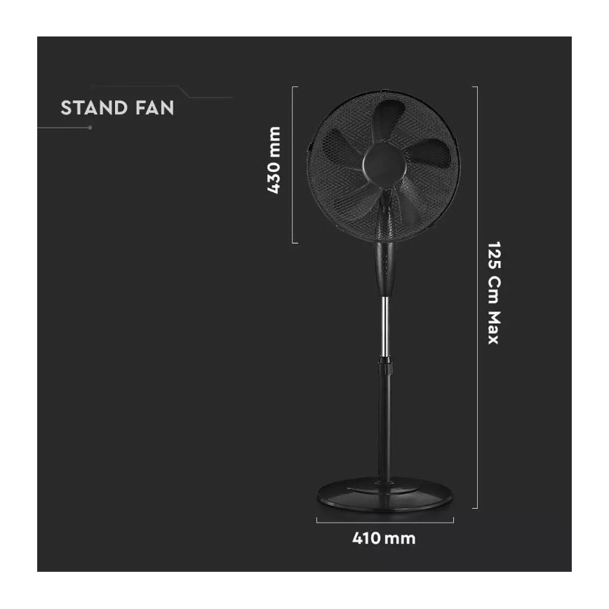 Ventilatore 43cm 55W/230V nero