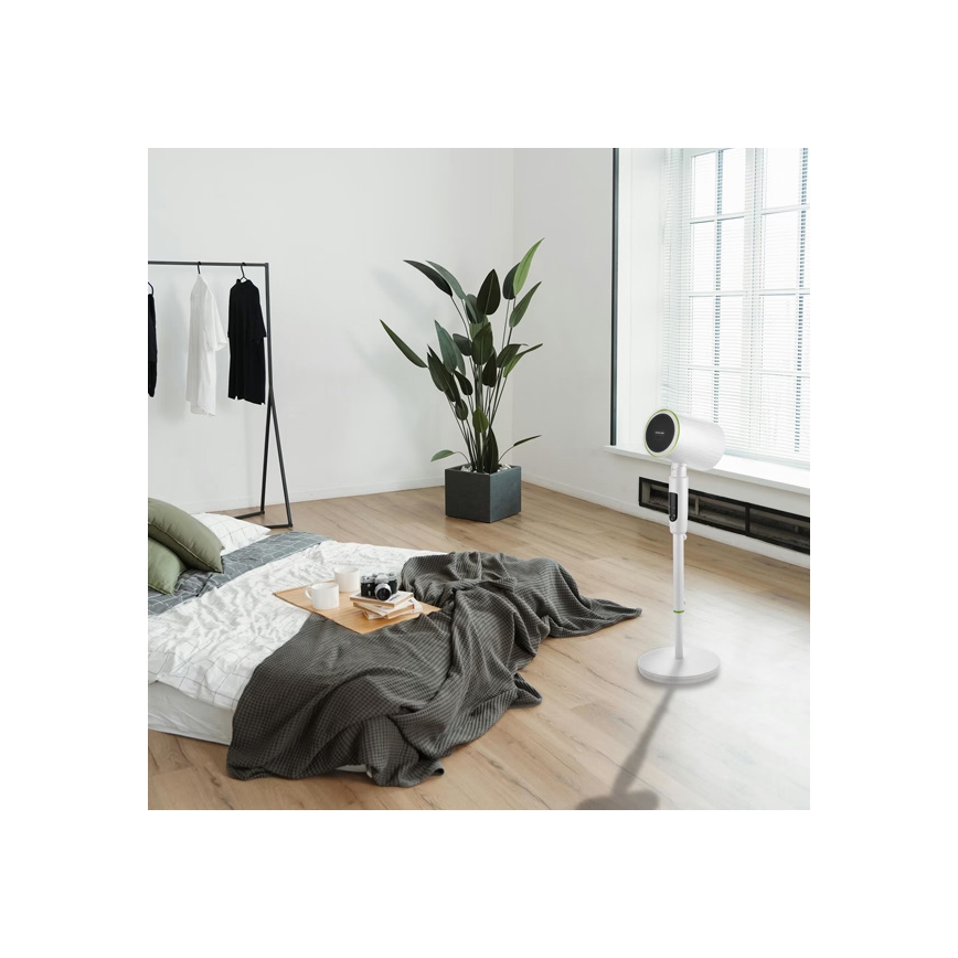 Ventilatore a piantana con funzione riscaldante 50W/2200W/230V, Ø 20 cm, bianco