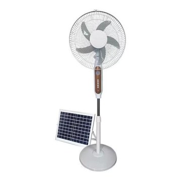 Ventilatore a piantana solare 15W/4V/230V 120 cm bianco
