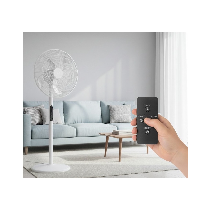 Ventilatore a piantana VIENTO-R 40W/230V bianco + telecomando