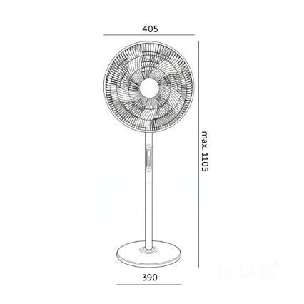 Ventilatore a piantana VIENTO-R 40W/230V bianco + telecomando