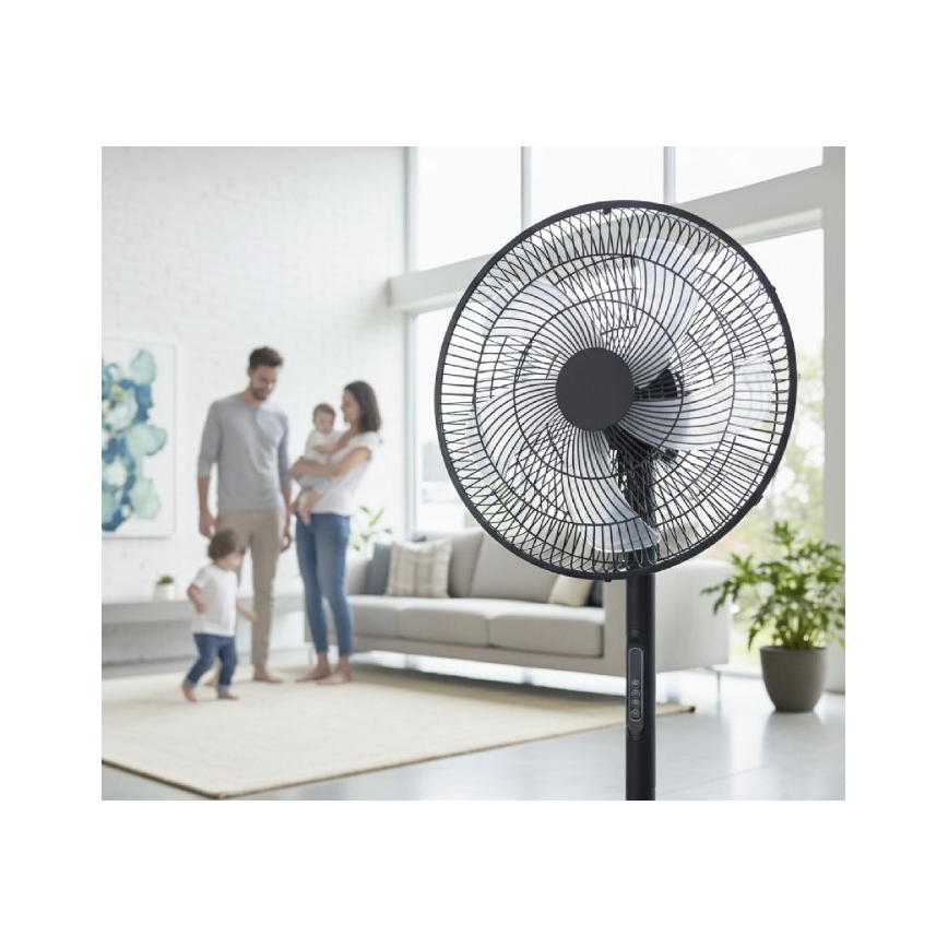 Ventilatore a piantana VIENTO-R 40W/230V nero + telecomando
