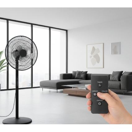 Ventilatore a piantana VIENTO-R 40W/230V nero + telecomando