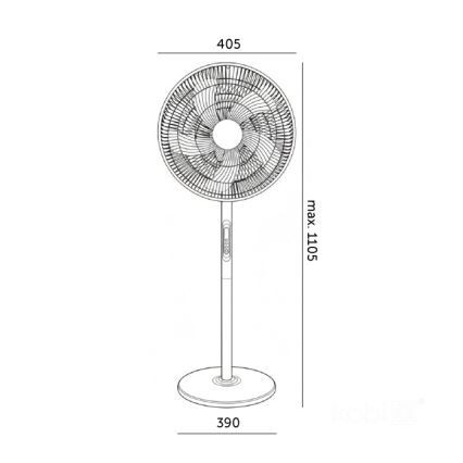 Ventilatore a piantana VIENTO-R 40W/230V nero + telecomando