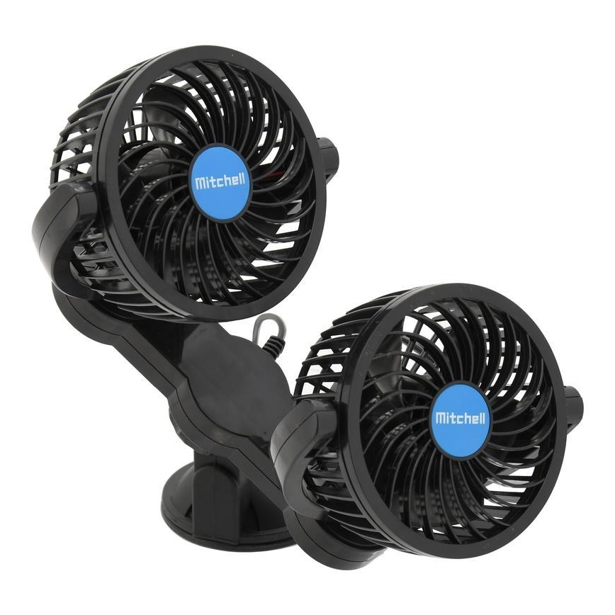 Ventilatore con ventosa per auto 7W/12V nero