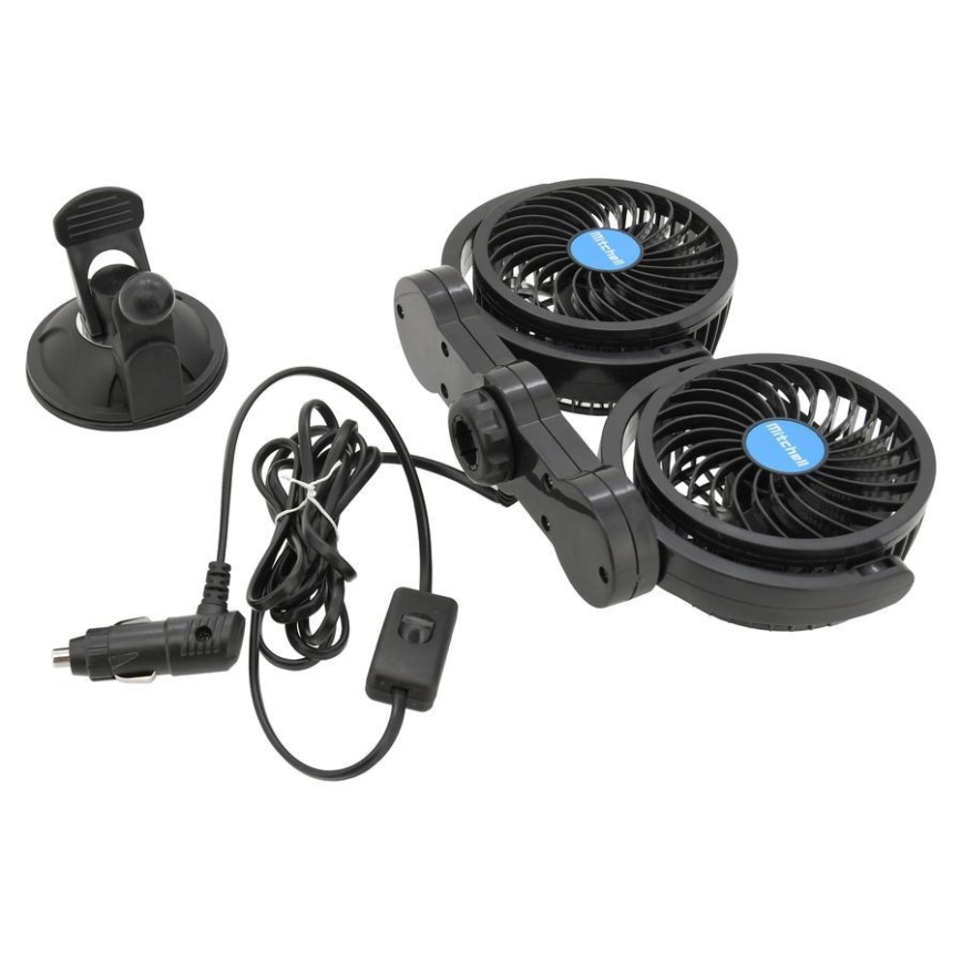 Ventilatore con ventosa per auto 7W/12V nero