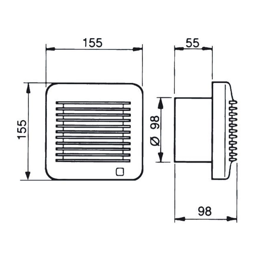 Ventilatore per bagno EDM-100 17W/230V IP44