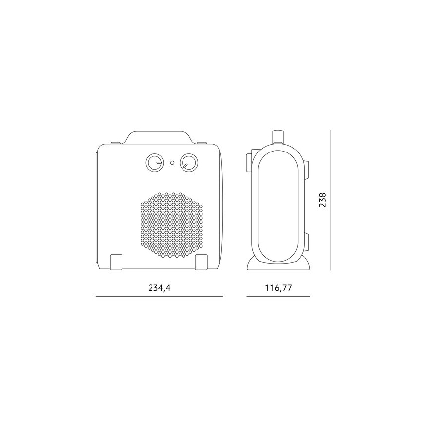 Ventilatore con elemento riscaldante 1000/2000W/230V bianco