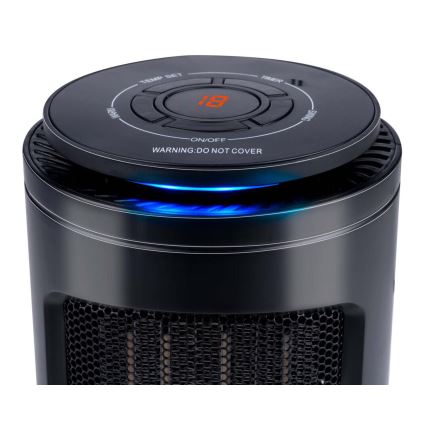 Ventilatore con elemento riscaldante 600/1200W/230V nero