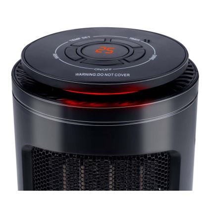 Ventilatore con elemento riscaldante 600/1200W/230V nero