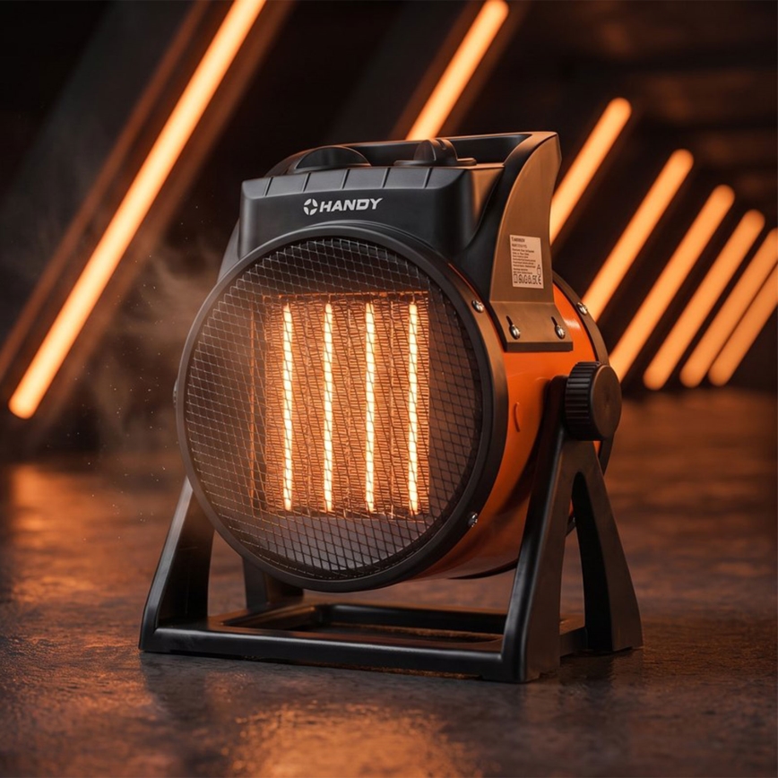 Ventilatore con elemento riscaldante in ceramica 1000/2000W/230V arancione/nero