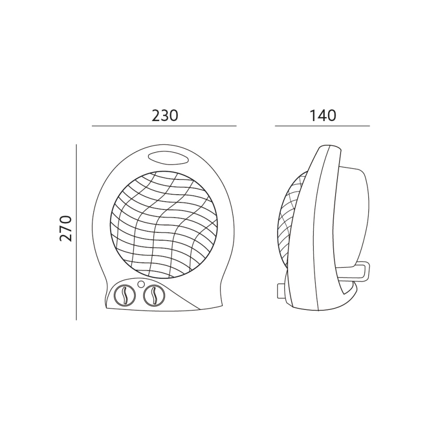 Ventilatore con resistenza ZEFIR 1000/2000W/230V bianco