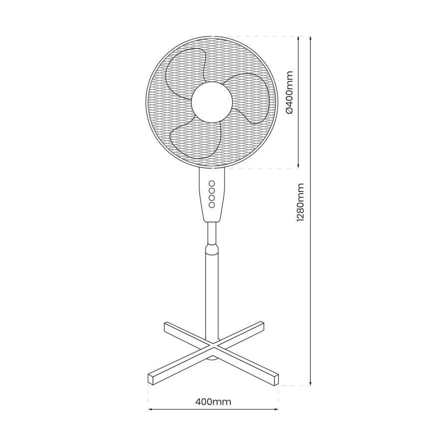 Ventilatore con supporto STANDING 128 cm 45W