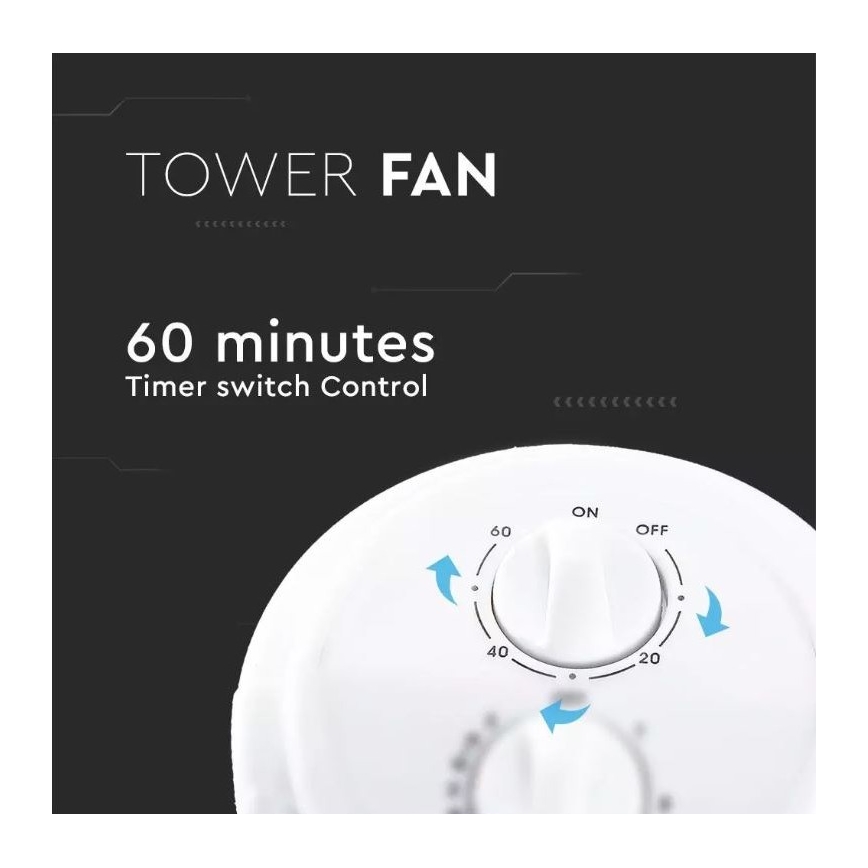 Ventilatore con timer 45W/230V bianco