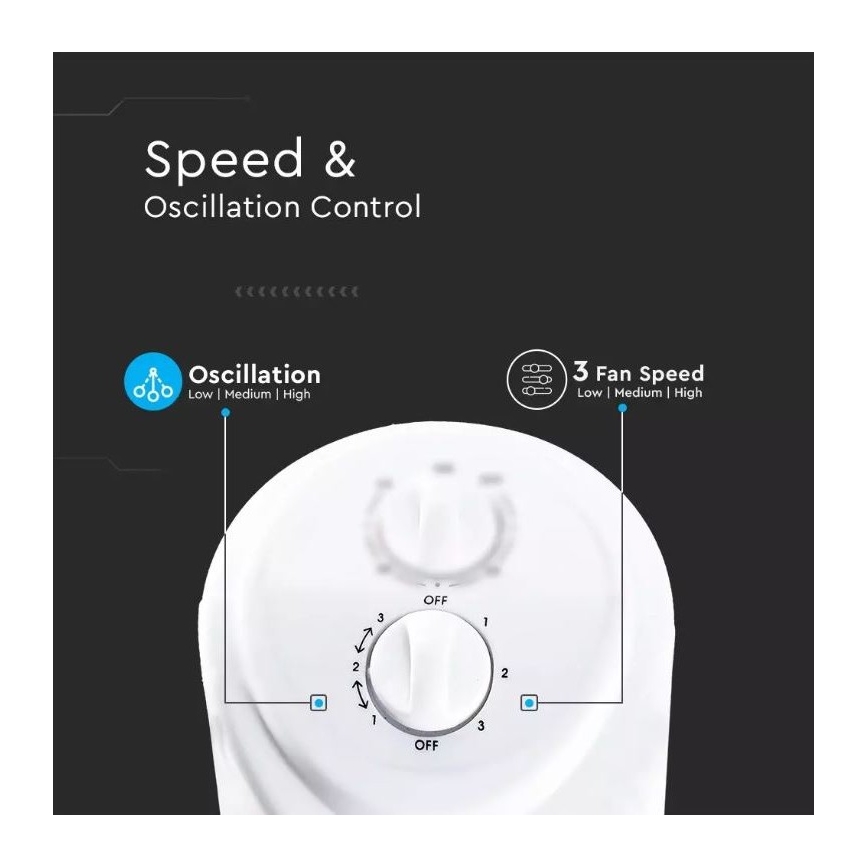 Ventilatore con timer 45W/230V bianco