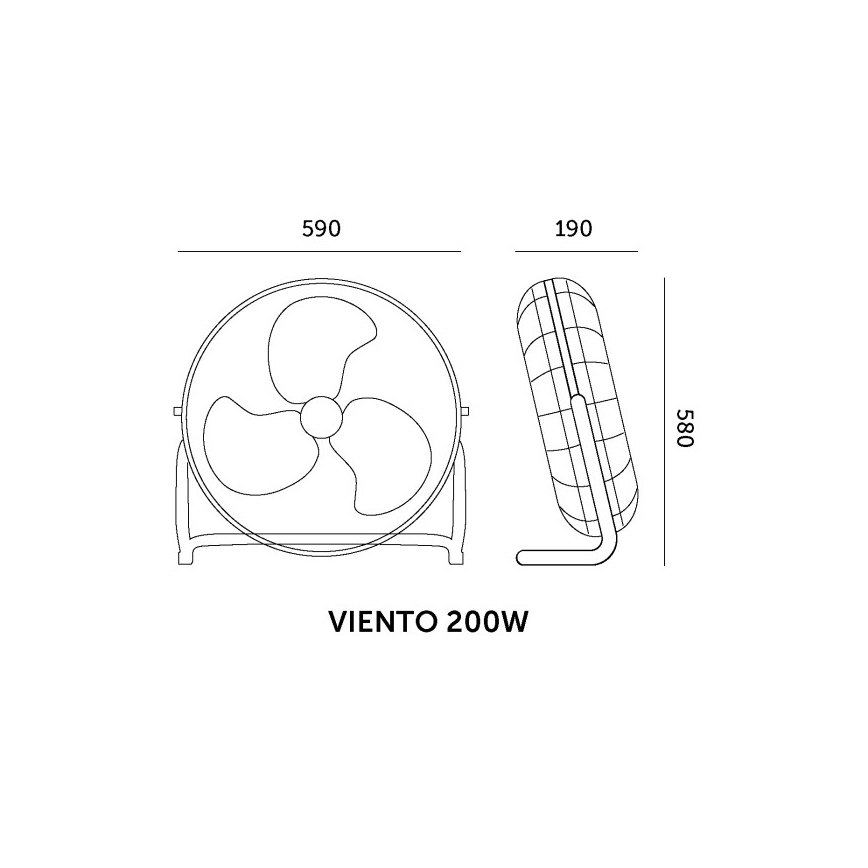 Ventilatore da pavimento VIENTO 200W/230V cromo lucido