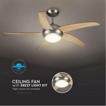 Ventilatore da soffitto 2xE27/20W/230V diametro 132 cm + telecomando