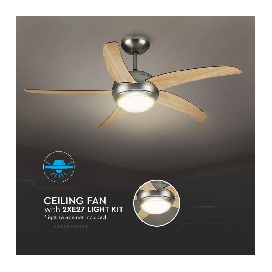 Ventilatore da soffitto 2xE27/20W/230V diametro 132 cm + telecomando