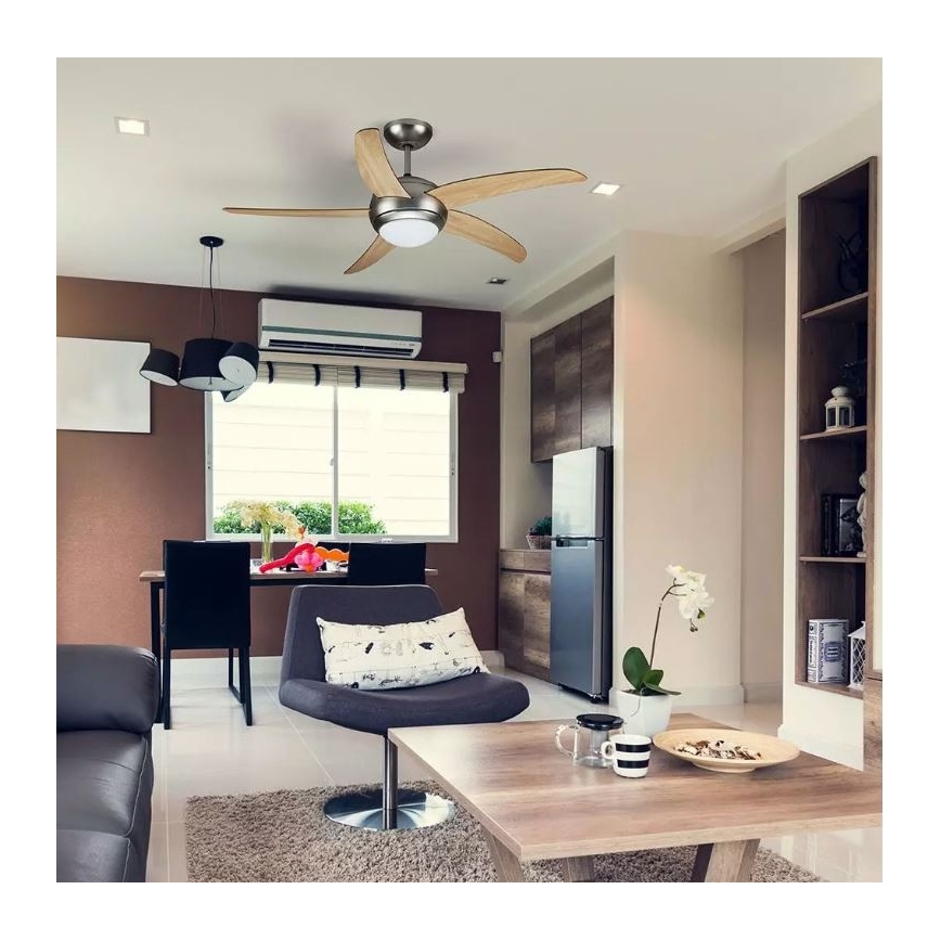 Ventilatore da soffitto 2xE27/20W/230V diametro 132 cm + telecomando