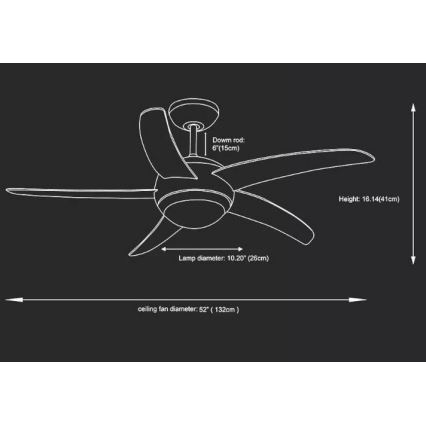 Ventilatore da soffitto 2xE27/20W/230V + TC