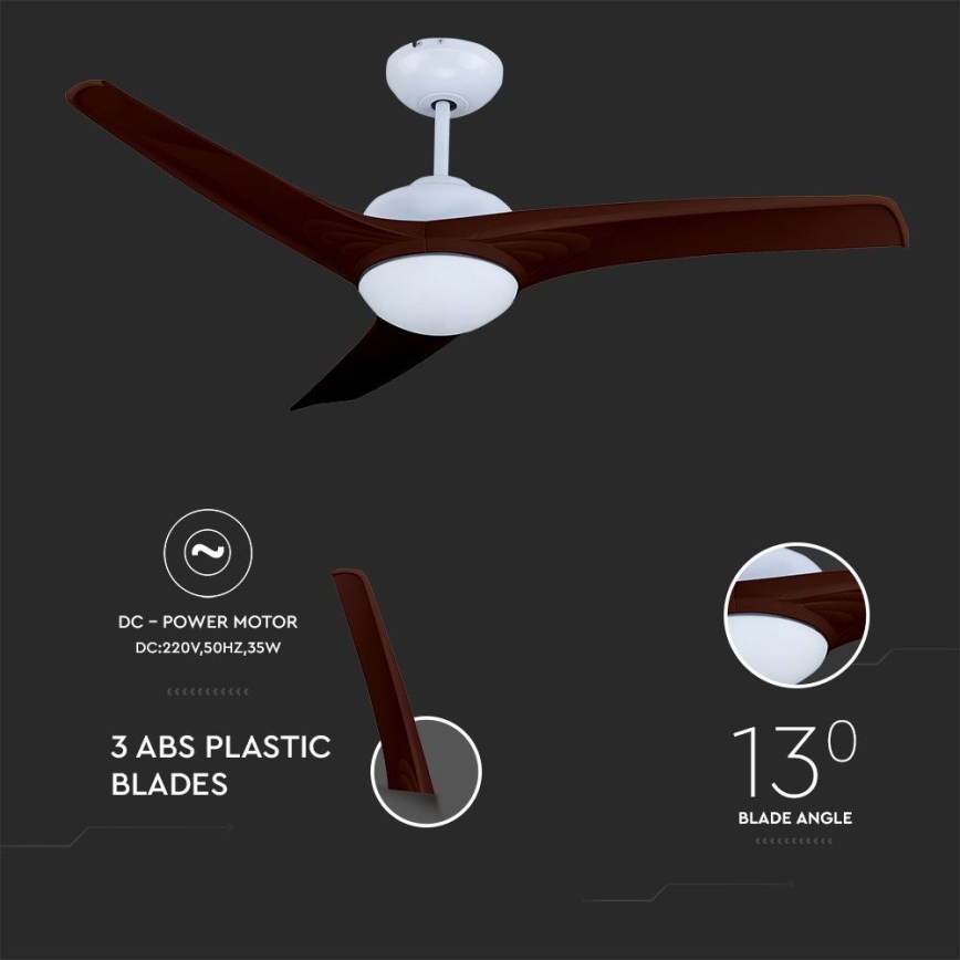 Ventilatore da soffitto LED/15W/230V 3000/4000/6400K + telecomando