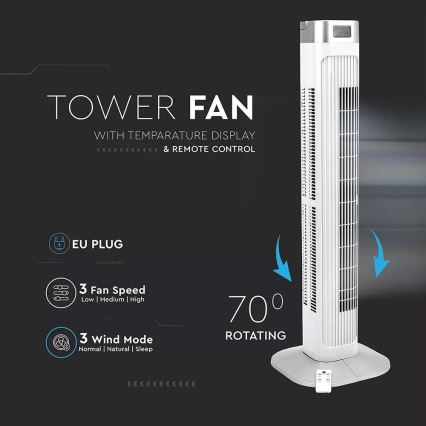 Ventilatore da soffitto  con controllo della temperatura con telecomando 55W/230V