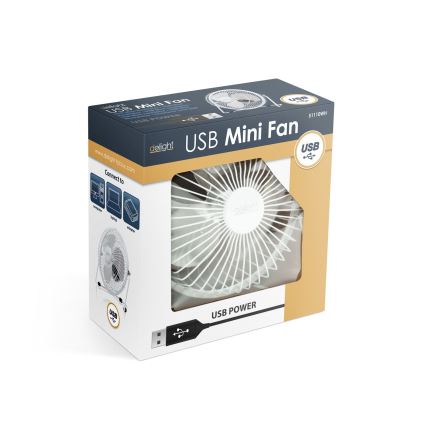 Ventilatore da tavolo 1,75 W/5 V USB, Ø 18 cm, bianco