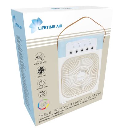 Ventilatore da tavolo LED RGB con effetto nebbia 10W/5V
