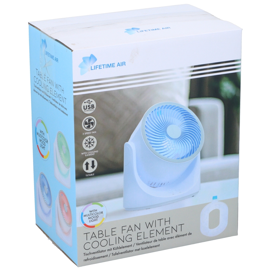 Ventilatore da tavolo LED RGB con effetto nebbia 5V