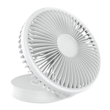 Ventilatore da tavolo ricaricabile 10 W/5 V, batteria 2400 mAh, bianco