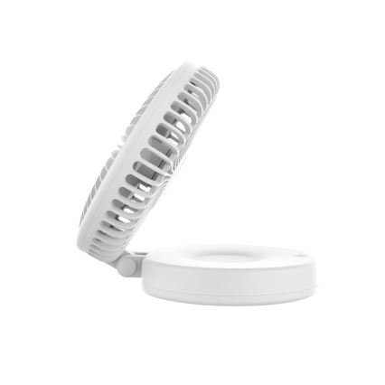 Ventilatore da tavolo ricaricabile 10 W/5 V, batteria 2400 mAh, bianco