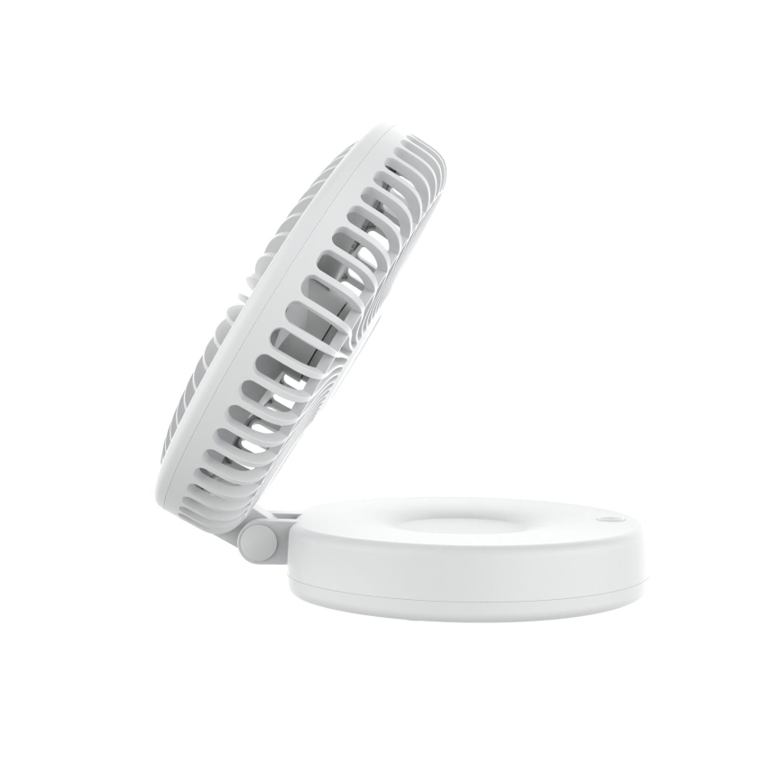 Ventilatore da tavolo ricaricabile 10 W/5 V, batteria 2400 mAh, bianco
