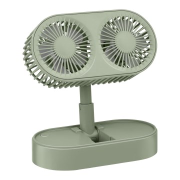 Ventilatore da tavolo ricaricabile 3,7 V 1200 mAh verde