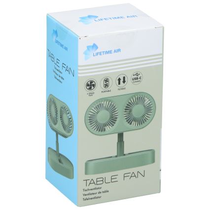 Ventilatore da tavolo ricaricabile 3,7 V 1200 mAh verde