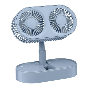 Ventilatore da tavolo ricaricabile 3,7V 1200 mAh blu
