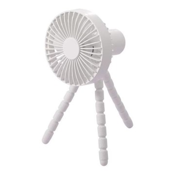 Ventilatore da tavolo ricaricabile 3W/5V 1800 mAh, bianco