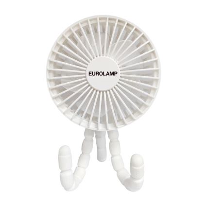 Ventilatore da tavolo ricaricabile 3W/5V 1800 mAh, bianco
