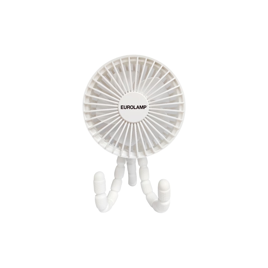 Ventilatore da tavolo ricaricabile 3W/5V 1800 mAh, bianco