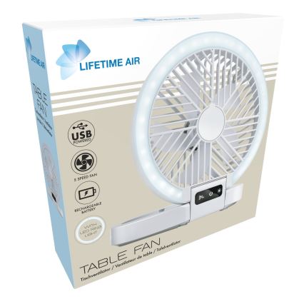 Ventilatore da tavolo ricaricabile a LED 3,7V 1200 mAh
