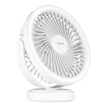 Ventilatore da tavolo ricaricabile a LED con illuminazione LED/3W/5V USB 2400 mAh bianco