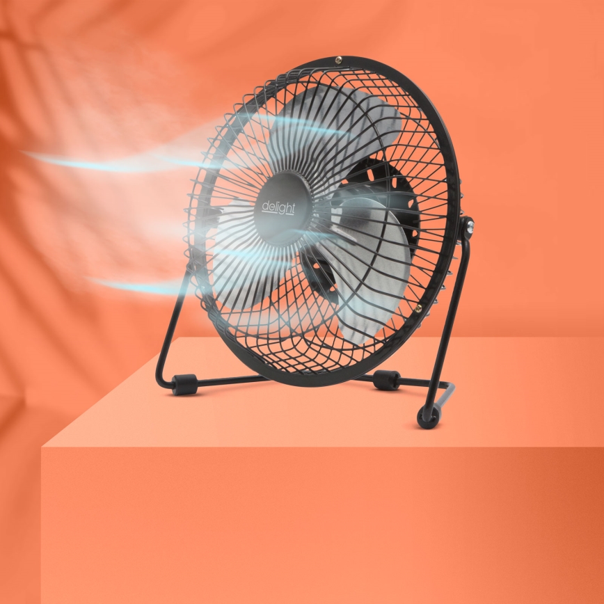 Ventilatore da tavolo USB 1,75 W/5 V, Ø 18 cm, nero