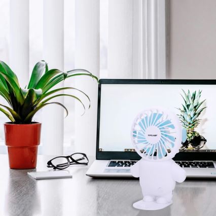 Ventilatore tascabile ricaricabile 4,5W/5V 500 mAh bianco/blu