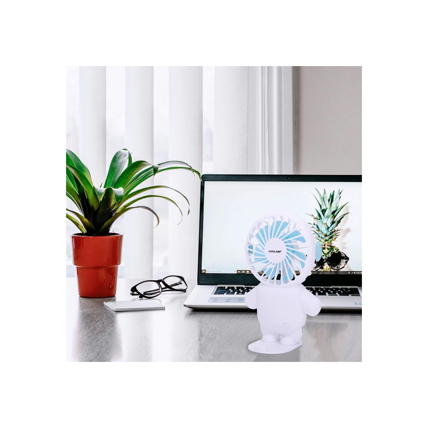Ventilatore tascabile ricaricabile 4,5W/5V 500 mAh bianco/blu