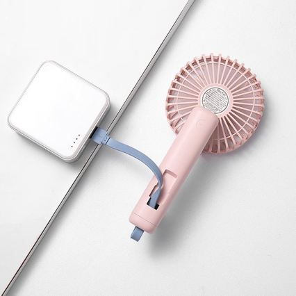 Ventilatore tascabile ricaricabile 5W/5V 1200 mAh, rosa