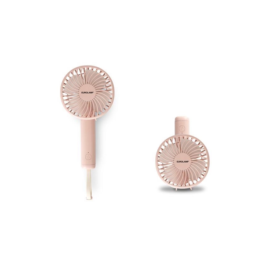 Ventilatore tascabile ricaricabile 5W/5V 1200 mAh, rosa