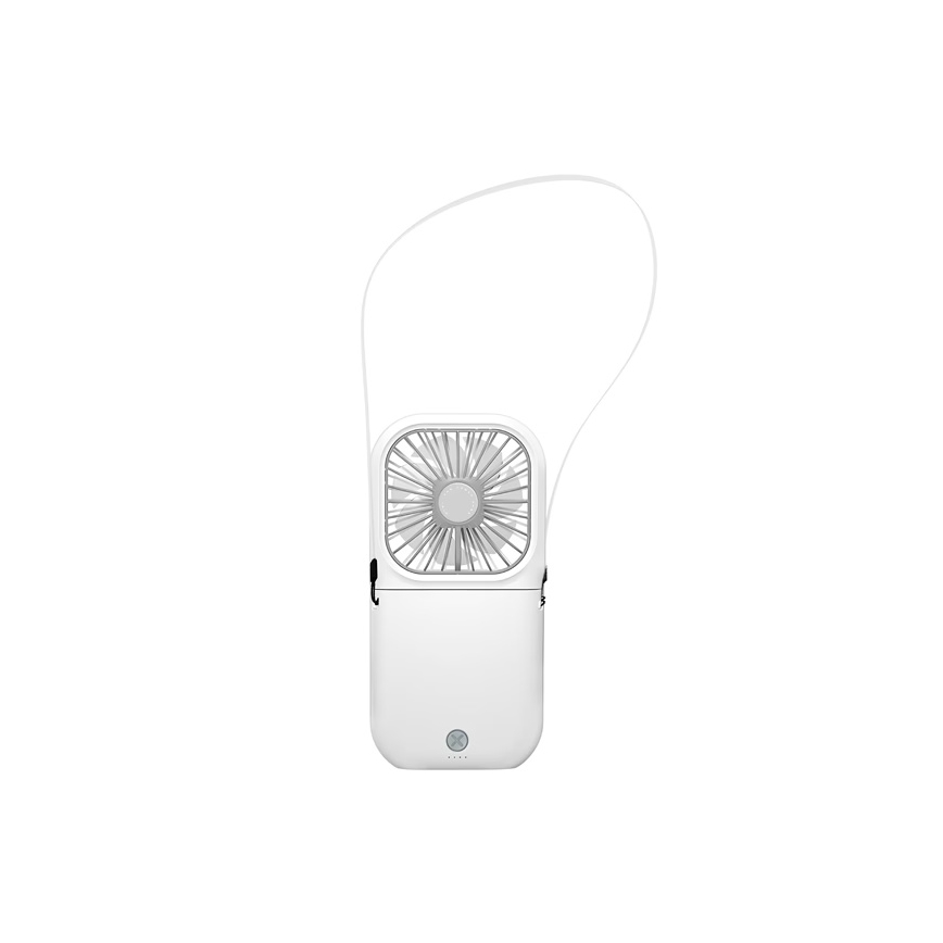 Ventilatore tascabile ricaricabile 5W/5V 2500 mAh, bianco