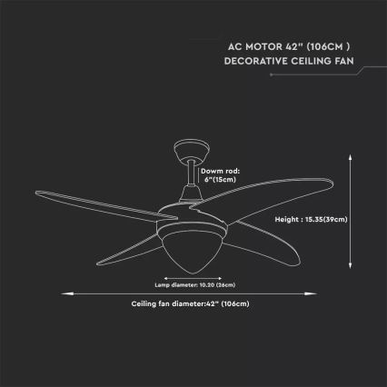 Ventola da soffitto LED LED/15W/230V 3000K/4000K/6400K + telecomando