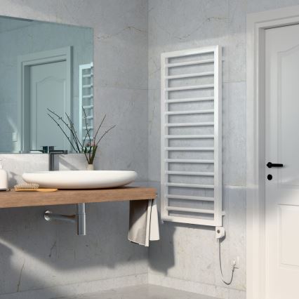 Vertaduro - Radiatore da bagno ADEL con termostato, 600 W, 128x50 cm, bianco